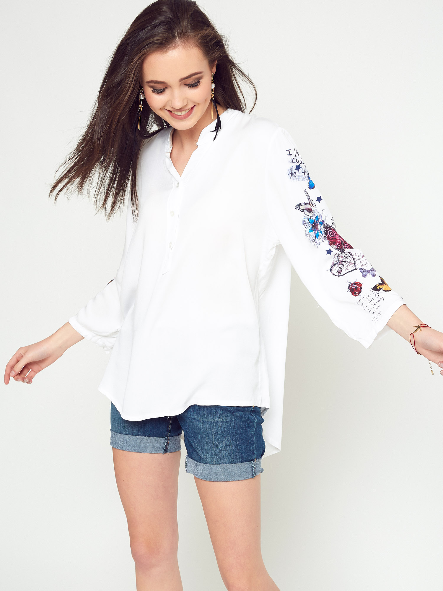 luźna biała koszula damska